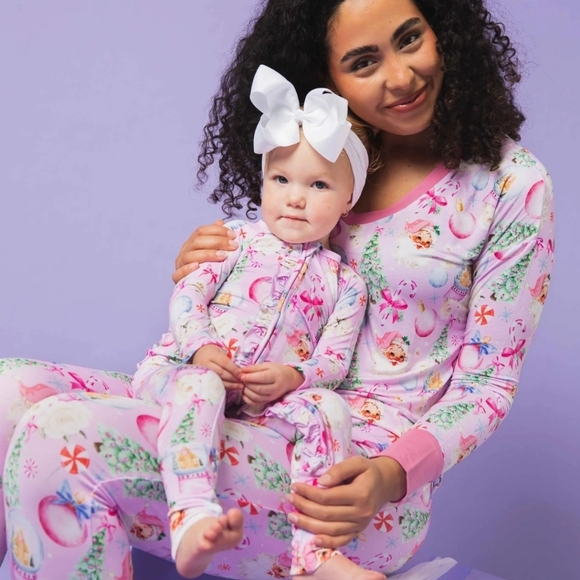 Bums & Roses Merry Little Pinkmas Convertible Ruffle Romper - Picture 3 of 4